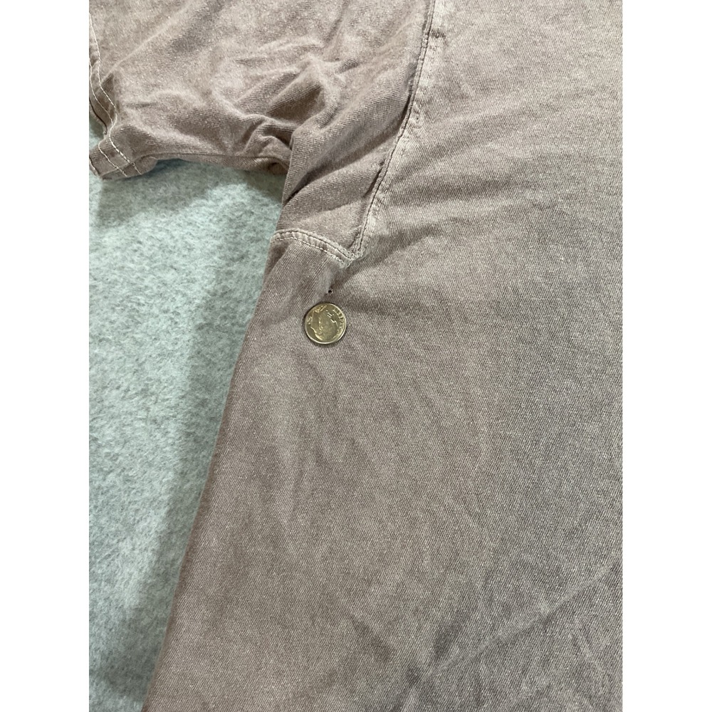 Free People Movement Womens M Cropped Tee Washed Mauve Brown Raw Hem 2052 - Picture 5 of 7